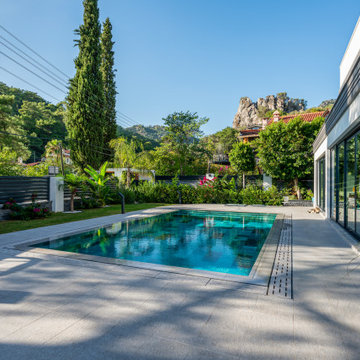 Cement Grey Porcelain Tiles - Marmaris,Mugla Villa