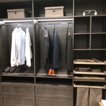 Closet remodeled with nickel rods, curved edges & expanded storage space in VA