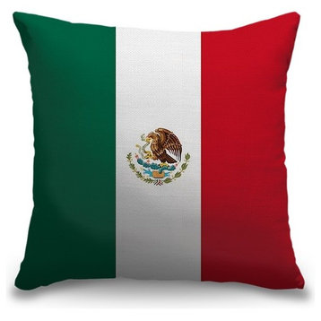 "Mexico Flag" Pillow 16"x16"