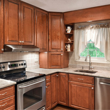Traditional Chestnut Cherry Kitchen in Reston, VA
