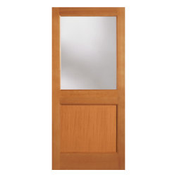REID - &frac12; LITE DOUGLAS FIR EXTERIOR DOOR WITH 1 FLAT PANEL BOTTOM OVOLO STOCKING (ENGINEERED) (1-3/4") - Windows And Doors