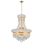 CWI Lighting - Empire 6 Light Chandelier With Gold Finish - Got a room that needs some eye-catching decor? Let the Empire 6 Light Pendant style it up. Not just a light source, this small-scale chandelier with 14 inch diameter and 18 inch height is perfect for enhancing the look of a small space. Place this crystal-covered gold mini chandelier in an unexpected location like the kitchen and see it give such space some extra lighting plus a boost in elegance.  Feel confident with your purchase and rest assured. This fixture comes with a one year warranty against manufacturers defects to give you peace of mind that your product will be in perfect condition.