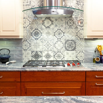 Large Two Toned White Kitchen in Dedham, Ma