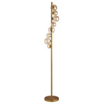 Dainolite - 8LT Halogen Floor Lamp VB With Champagne Glass - 8 Light Halogen Floor Lamp, Vintage Bronze Finish with Cognac Glass Bulb Type:G9 Number of Bulbs:8 Bulbs Included:Bulbs Not Included UL Listed:UL Listed Bult Wattage:25 Hardwire or Plug:,Plug