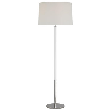 Kate Spade Monroe 1-Light Floor Lamp KST1051PNGW1, Polished Nickel/Gloss White