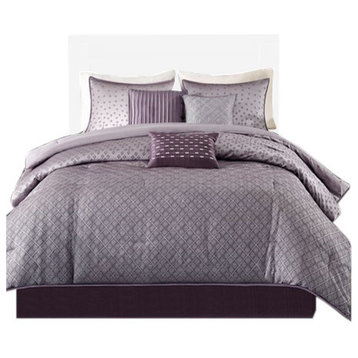 Madison Park Biloxi 7 Piece Comforter Set in Purple