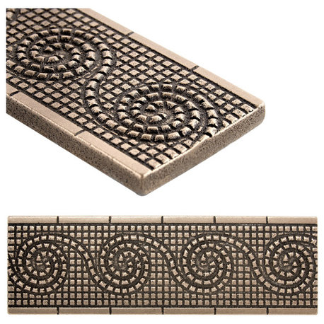 Wave Border Tile Trim Bronze 2"x6", Set of 5