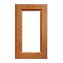 Burgundy Glass Cabinet Door from CabinetNow.com shown in Cherry - Kitchen Cabinetry