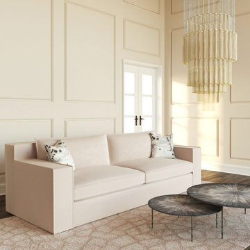 Modern Chateau: Mulberry Sofa in Alabaster Plush Velvet