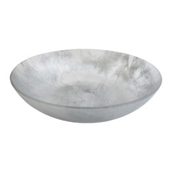 Martha Sturdy resin shallow bowl in silver marble - Home Decor