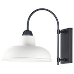 Maxim Lighting - Industrial 1-Light 13.75" Wide White/Black Outdoor Wall Mount - Bulb(s) Included: No