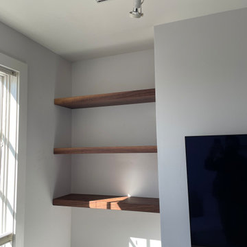 Walnut Floating Shelves