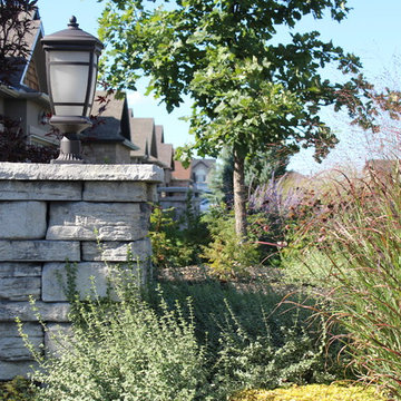 Full Yard Landscaping Makeover // Entry // patio // Bar // Fireplace