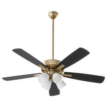 Ovation Traditional Ceiling Fan in Aged Brass