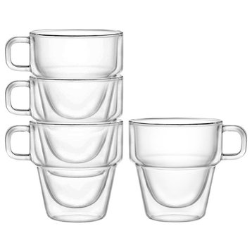 Stoiva Stackable Double Wall Glasses 11.5 oz, Set of 4