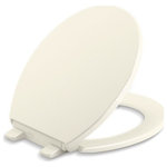 Kohler - Kohler Brevia Quiet-Close Round-Front Toilet Seat, Biscuit - Engineered to ensure a proper fit on one- and two-piece toilets, this Brevia seat complements a wide variety of round-front toilet designs. This soft-close toilet seat features innovative technology that prevents noisy slamming. Unique Grip-Tight bumpers hold the seat firmly in place and prevent shifting.