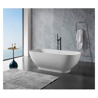 Aquatica Lullaby-Nano-Wht Small Freestanding Solid Surface Bathtub, White