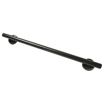 Straight Grab Bar With Grips, Capped Ends, and Anchors, Oil Rubbed Bronze, 24"