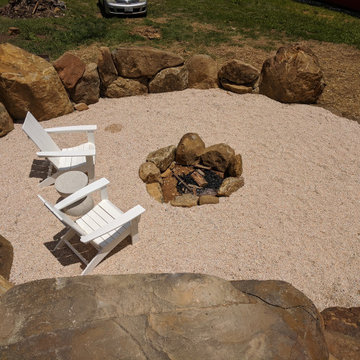 Ancient, Megalithic Sunken Fire Pit and Boulder Wall