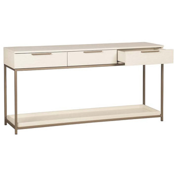 Rebel Console Table With Drawers Champagne Gold Cream, Cream