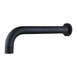 Round Curved Matte Black Wall Spout SKU: MS05 - Bathroom Taps and Shower Heads