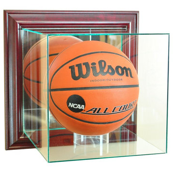 Wall Mounted Basketball Display Case, Cherry