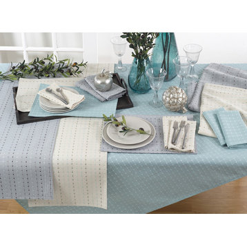 Stylish Stitched Line Table Runner 16"x72", White