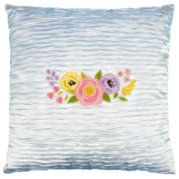 Linum Home Textiles Primavera Decorative Pillow Cover, Sky Blue, Square
