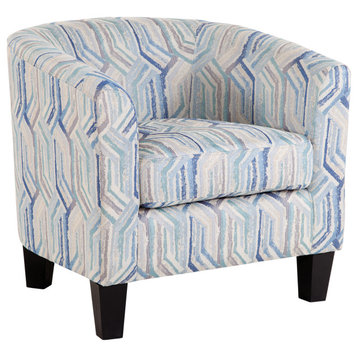 Grafton Home Enzo Upholstered Barrel Chair, Mosaic Multi Blue
