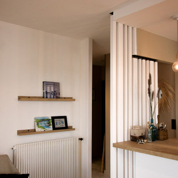 Style Ethnic chic pour la rénovation d'un appartement avec conception de cuisine