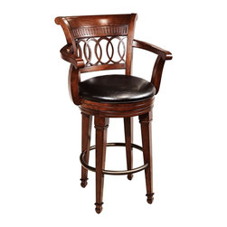 Howard Miller - Cortland 30 1/2" Black Faux Leather Swivel Barstool - Bar Stools And Counter Stools
