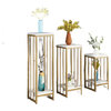 Simple Modern Home Plant Stand for Indoor Porch, Balcony, Gold/white, H29.5"