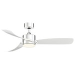 Fanimation - SculptAire 52" Ceiling Fan - Chrome with LED Light Kit - Whether you choose Black or Chrome finish, the clear blades on SculptAire will keep you looking and feeling cool. This 52 inch fan has a 3 speed AC motor and comes with an 18 watt LED light kit and cover.