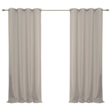 Faux Linen Grommet Blackout Curtain, Natural, 52"x96"