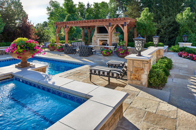 Home design - large traditional home design idea in Denver