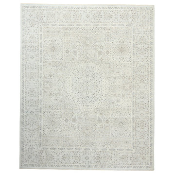 Amaze Collection Chobi Hand Knotted Wool Rug, 8'x10', White