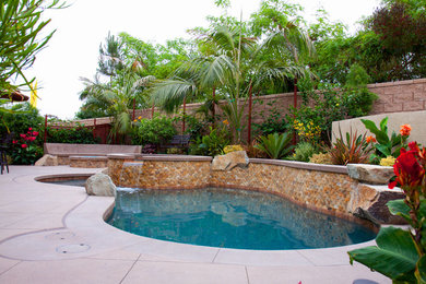 Example of an island style pool design in San Diego