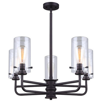Canarm ICH679A05 Albany 5 Light 24"W Pillar Candle Chandelier - Oil Rubbed