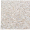 Mosaic Leather Cowhide Ivory Area Rug, 11'6"x14'6"