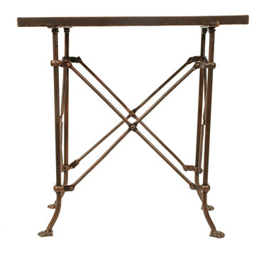 20" Metal Rectangle Accent Table, Bronze