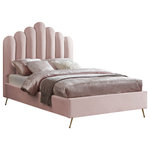 Meridian Furniture - Lily Velvet Bed, Pink, Full - Elegant and eye-catching, the stunning pink velvet Lily Full Bed from Meridian Furniture is the perfect addition to any space.
