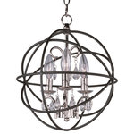 Maxim - Maxim Orbit 3-Light Chandelier - This 3-Light Chandelier is part of the Orbit Collection and has an Anthracite and Polished Nickel finish. It is Dry Rated.