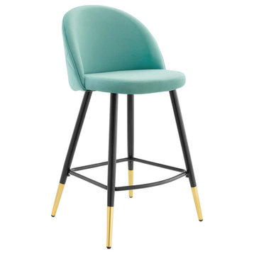 Modway Cordial Performance Velvet Counter Stools Set of 2