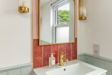 Eclectic cloakroom in Surrey.