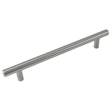160mm - 8 1/4" Overall - Builders Steel Plated T-Bar Pull - Brushed Satin Nickel