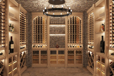 Example of a classic wine cellar design in Los Angeles