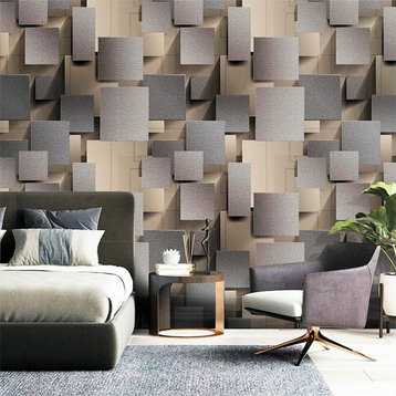3D Thick Contemporary Wallpaper, Gray