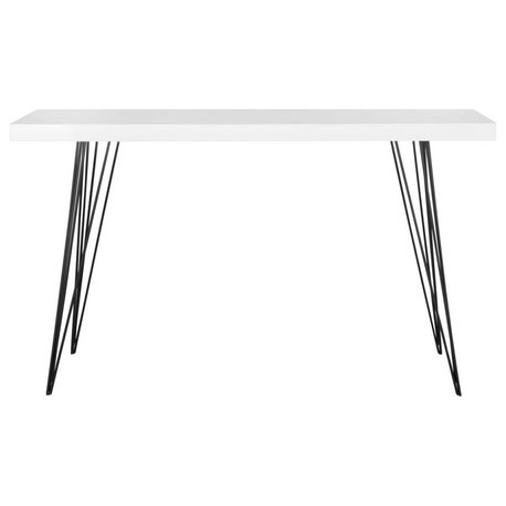 India Retro Mid Century Lacquer Console Dark White/ Black