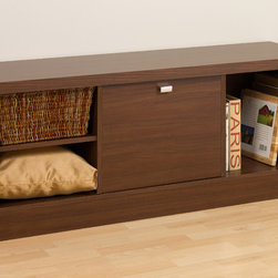 Prepac Medium Brown Walnut Series 9 Designer Cubbie Bench - Indoor Benches