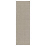 Jaipur Living - Jaipur Living Iver Indoor/Outdoor Solid Light Gray Area Rug, 2'6"x8' - The Nirvana Premium collection offers a boldly textured and grounding accent to modern homes. The light gray Iver rug boasts a handwoven polypropylene and polyester construction for an easy-to-clean, weather resistant option that complements clean, Scandinavian interiors and relaxed, sophisticated outdoor areas alike.
